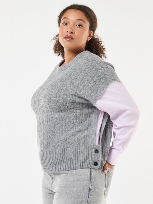 Pull 2-en-1 avec chemise - Kiabi Pull 2-en-1 avec chemise - Kiabi