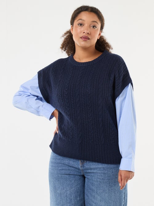 Pull 2-en-1 avec chemise - Kiabi