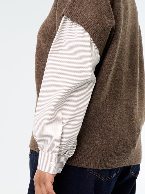 Pull 2-en-1 avec chemise - Kiabi