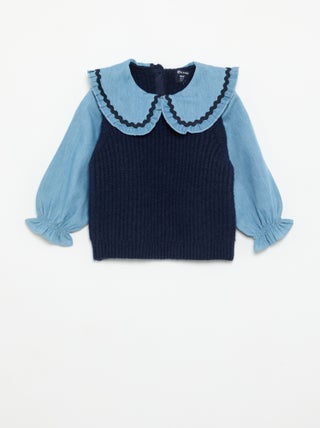 Pull 2 en 1 avec col claudine