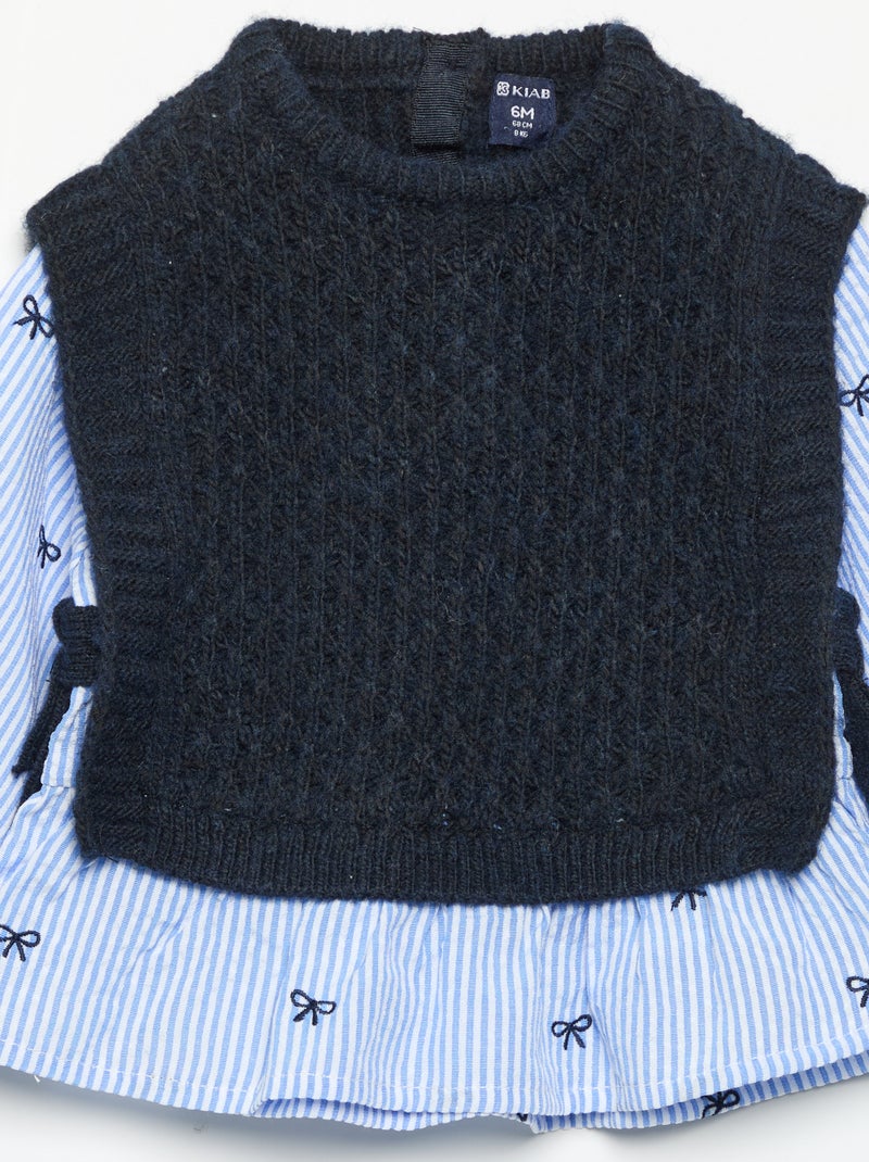 Pull 2 en 1 Bleu - Kiabi
