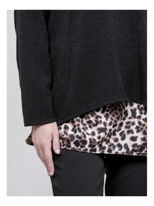 Pull 2 en 1 chemise léopard KUBILA - Kiabi