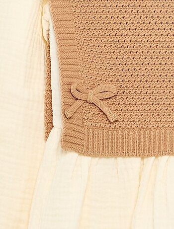 Pull 2 en 1 effet blouse