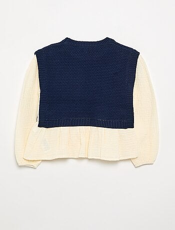 Pull 2 en 1 effet blouse