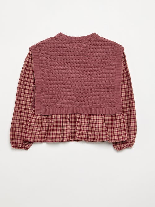 Pull 2 en 1 effet blouse - Kiabi Pull 2 en 1 effet blouse - Kiabi