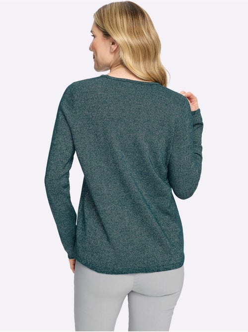 Pull 2 En 1 Fil Argenté Brillant Couleur Argenté - Taille Standard - Moda Vilona - Kiabi
