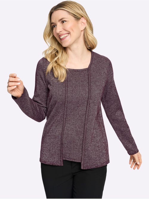 Pull 2 En 1 Fil Argenté Brillant Couleur Argenté - Taille Standard - Moda Vilona - Kiabi