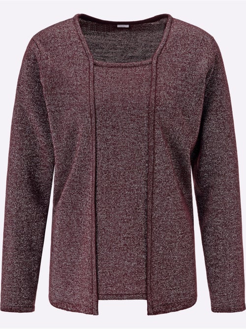 Pull 2 En 1 Fil Argenté Brillant Couleur Argenté - Taille Standard - Moda Vilona - Kiabi