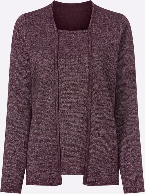 Pull 2 En 1 Fil Argenté Brillant Couleur Argenté - Taille Standard - Moda Vilona - Kiabi