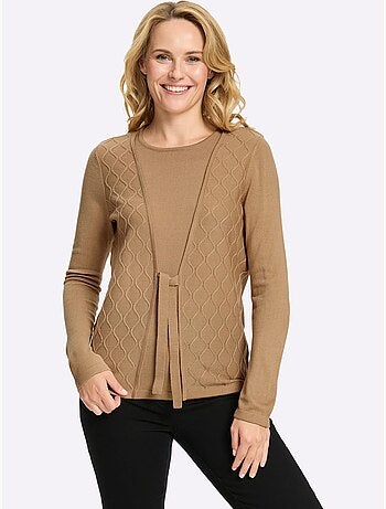 Pull 2 En 1 Lien à Nouer - Taille Standard - Moda Vilona