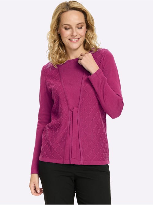 Pull 2 En 1 Lien à Nouer - Taille Standard - Moda Vilona - Kiabi Pull 2 En 1 Lien à Nouer - Taille Standard - Moda Vilona - Kiabi