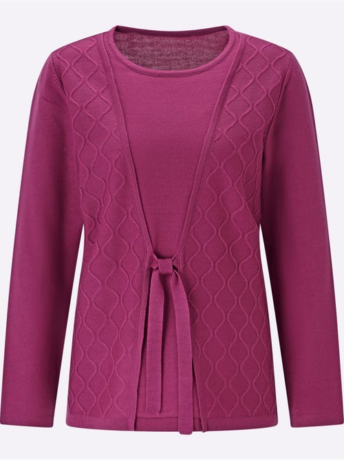 Pull 2 En 1 Lien à Nouer - Taille Standard - Moda Vilona - Kiabi Pull 2 En 1 Lien à Nouer - Taille Standard - Moda Vilona - Kiabi