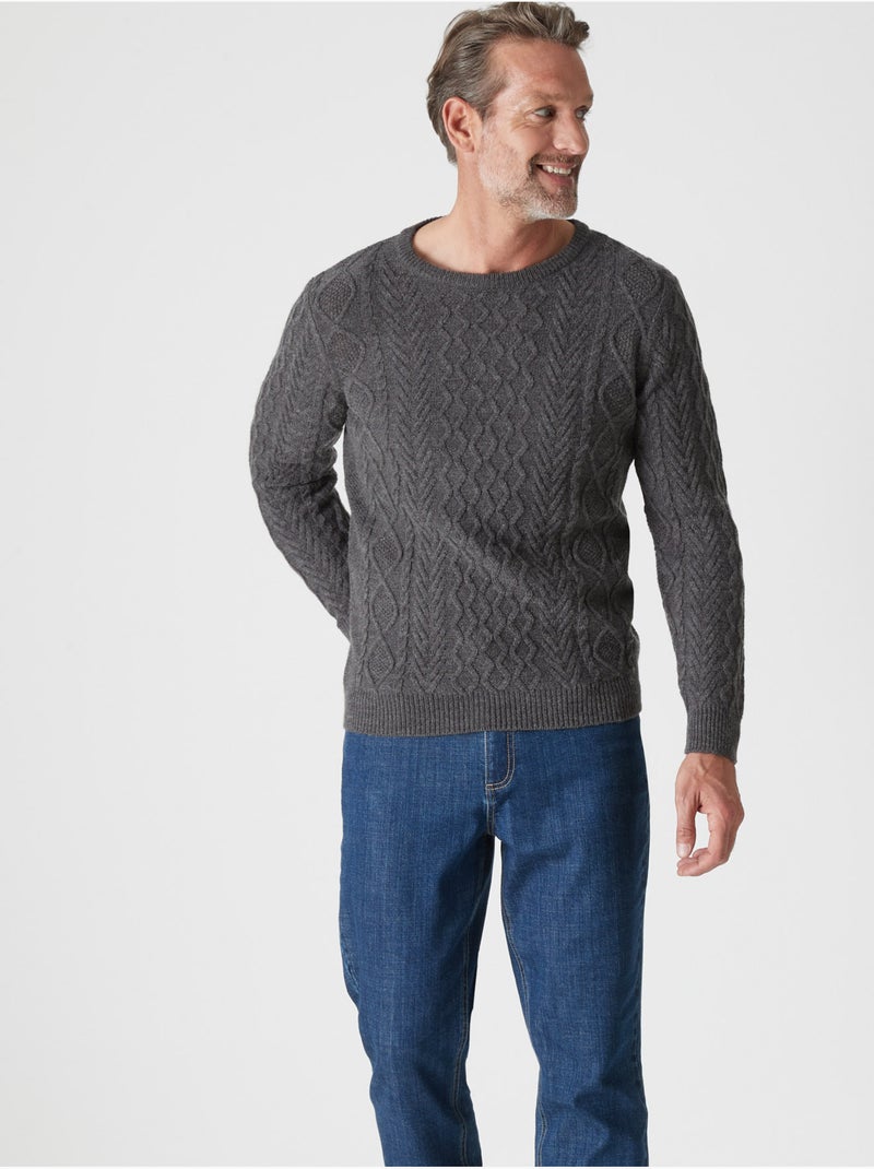 Pull 30% laine col rond - DAXON Gris - Kiabi