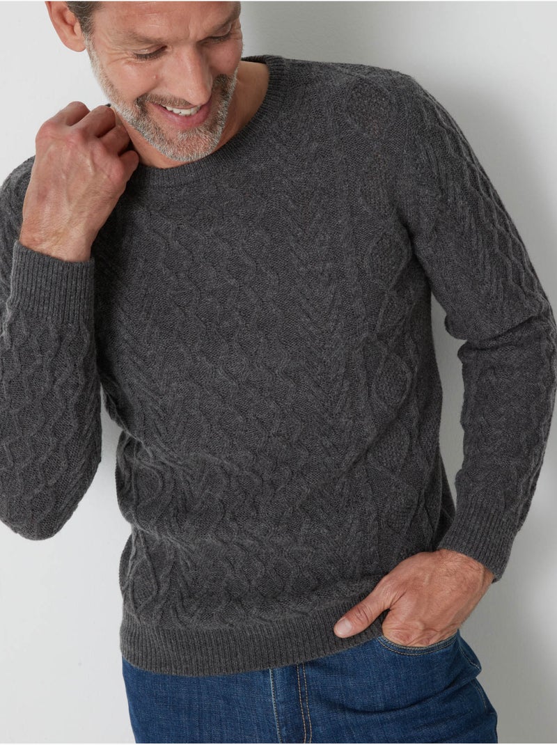Pull 30% laine col rond - DAXON Gris - Kiabi