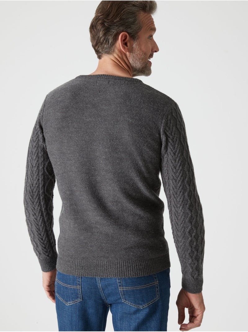 Pull 30% laine col rond - DAXON Gris - Kiabi