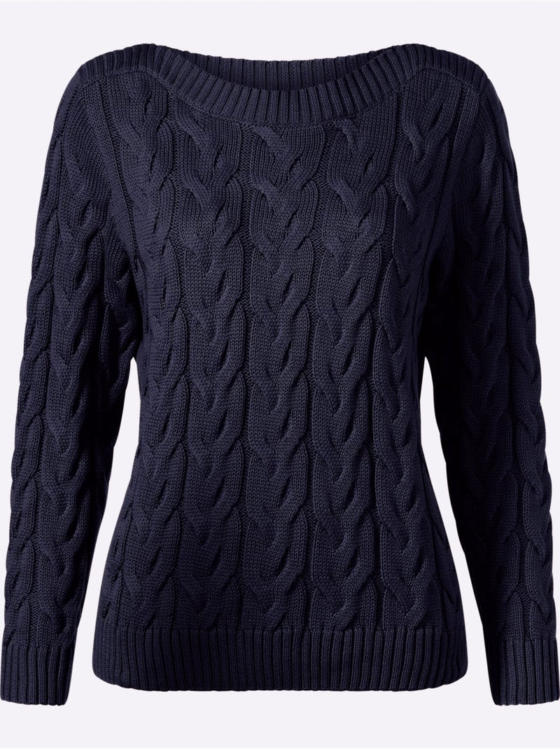 Pull 50% Coton - Taille Standard - Witt Bleu marine - Kiabi