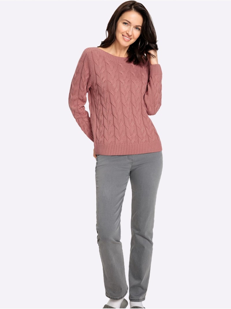 Pull 50% Coton - Taille Standard - Witt Bois de rose - Kiabi