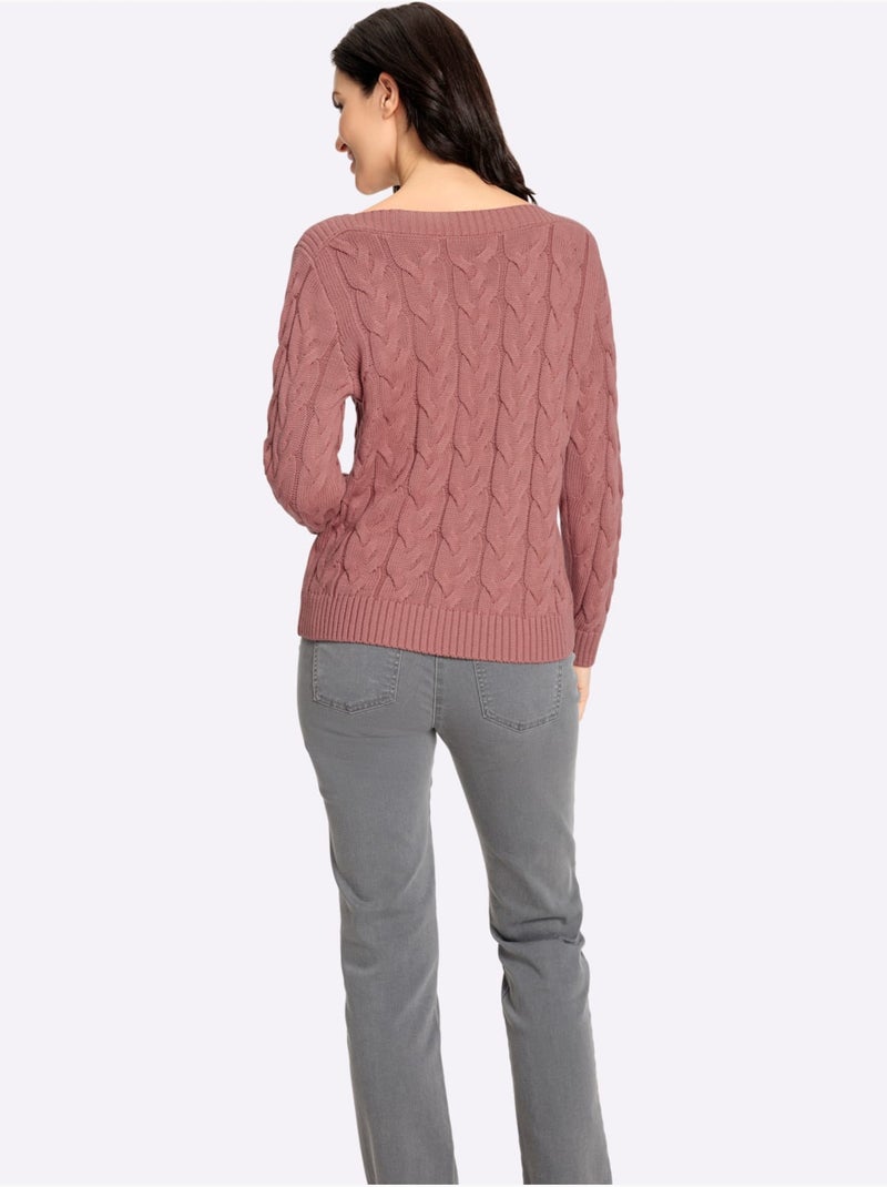 Pull 50% Coton - Taille Standard - Witt Bois de rose - Kiabi
