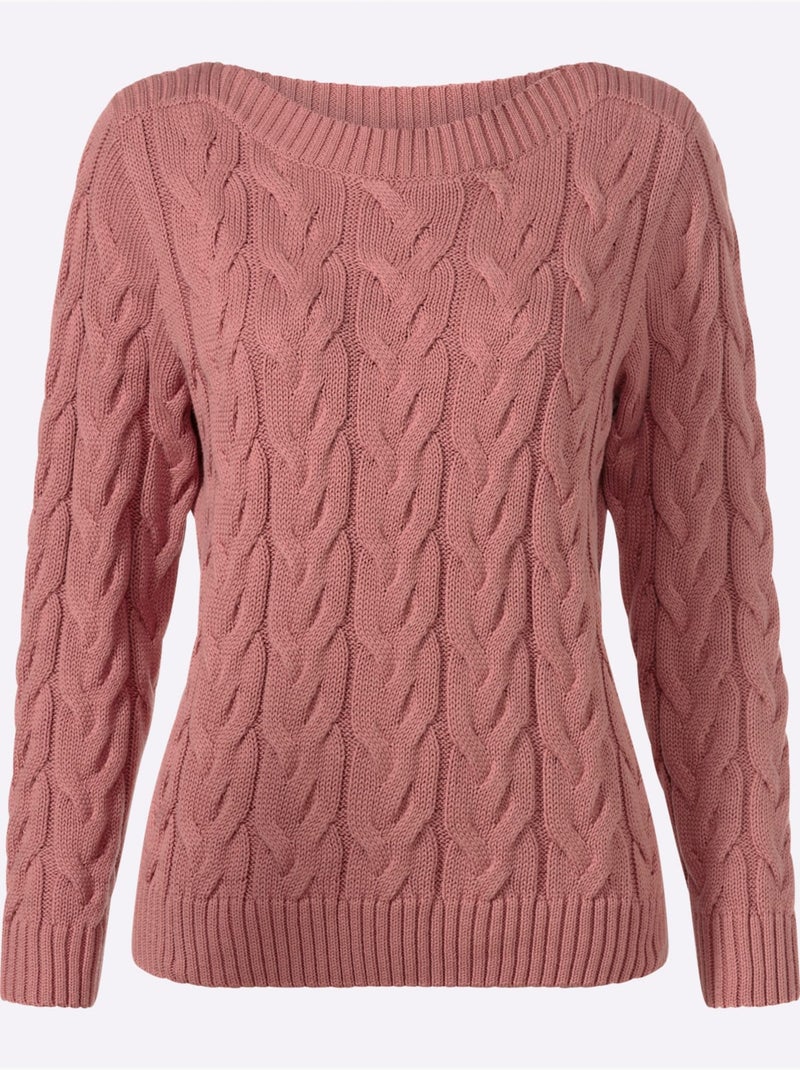 Pull 50% Coton - Taille Standard - Witt Bois de rose - Kiabi