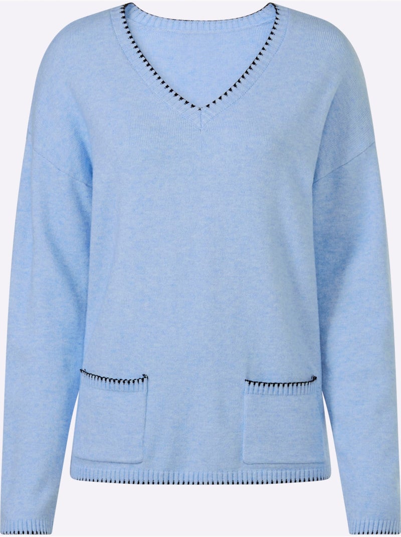 Pull 50% Viscose - Taille Standard - Helline Bleu ciel - Kiabi