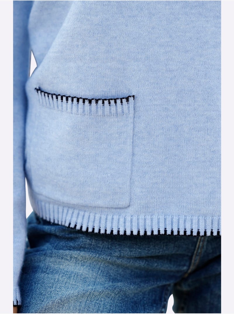 Pull 50% Viscose - Taille Standard - Helline Bleu ciel - Kiabi