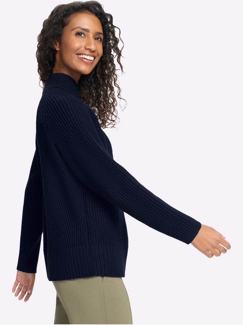 Pull 50% viscose - taille standard - helline Bleu marine - Kiabi