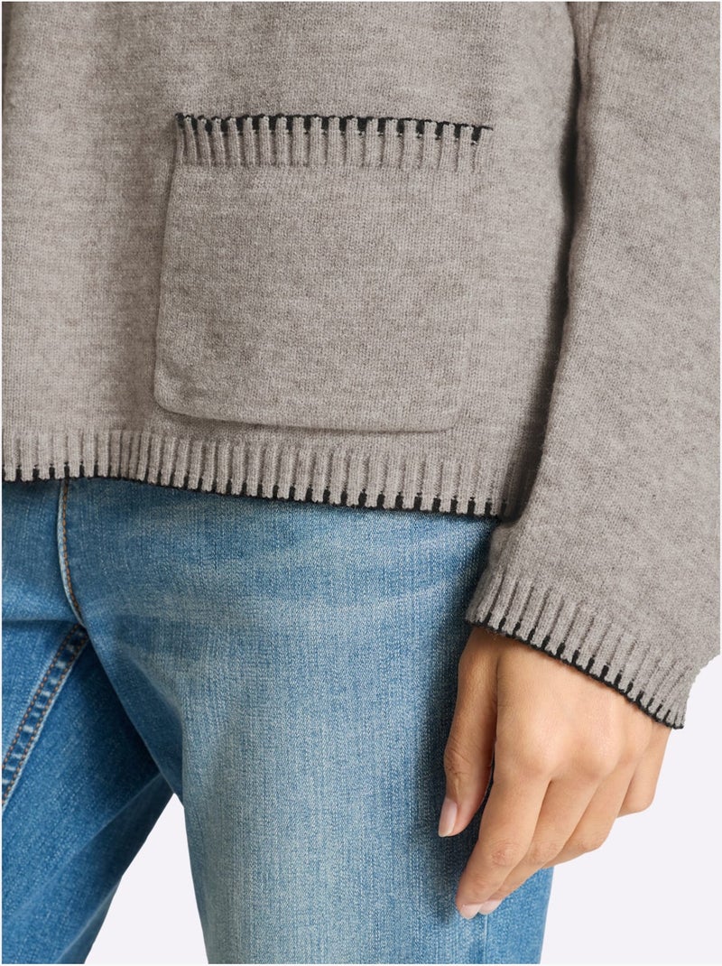 Pull 50% Viscose - Taille Standard - Helline Gris taupe - Kiabi