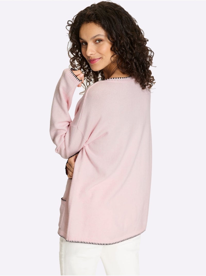 Pull 50% Viscose - Taille Standard - Helline Rose clair - Kiabi