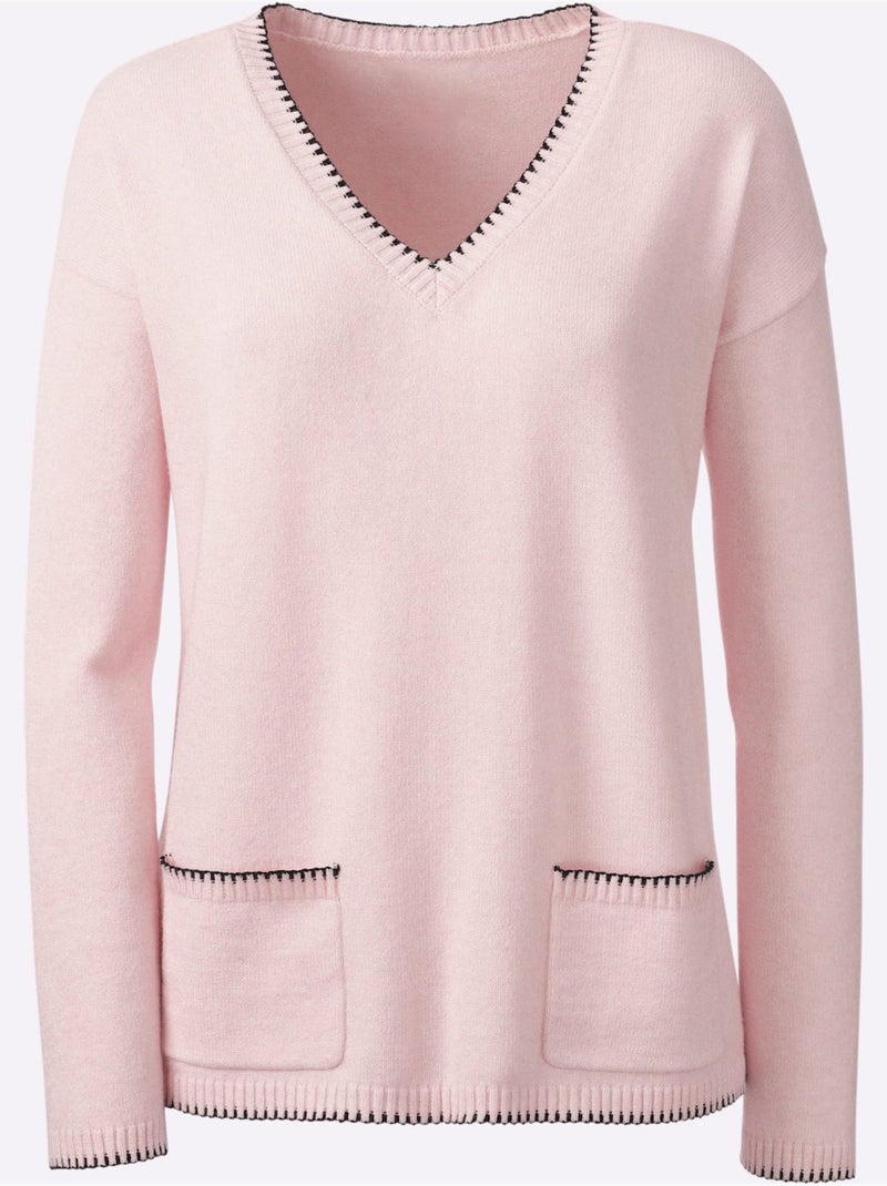 Pull 50% Viscose - Taille Standard - Helline Rose clair - Kiabi