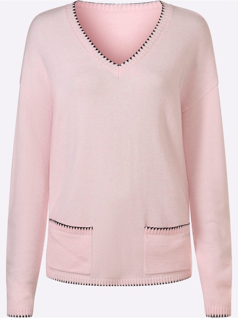Pull 50% Viscose - Taille Standard - Helline Rose clair - Kiabi
