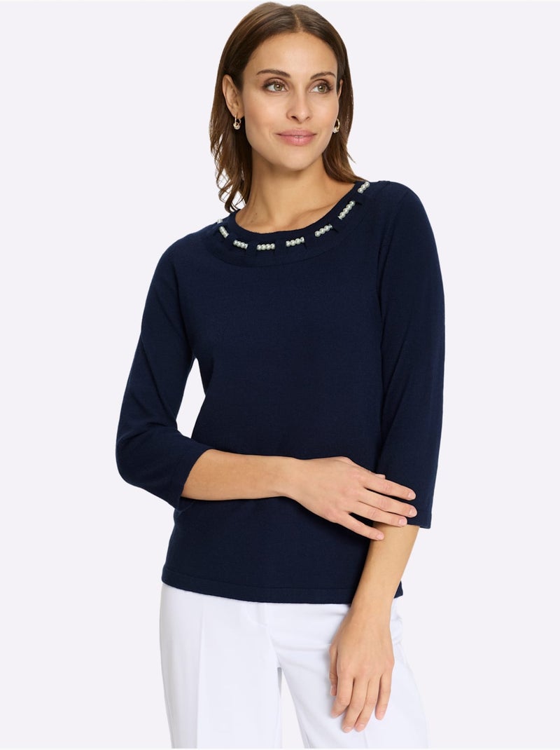 Pull 50% Viscose - Taille Standard - Witt Bleu marine - Kiabi