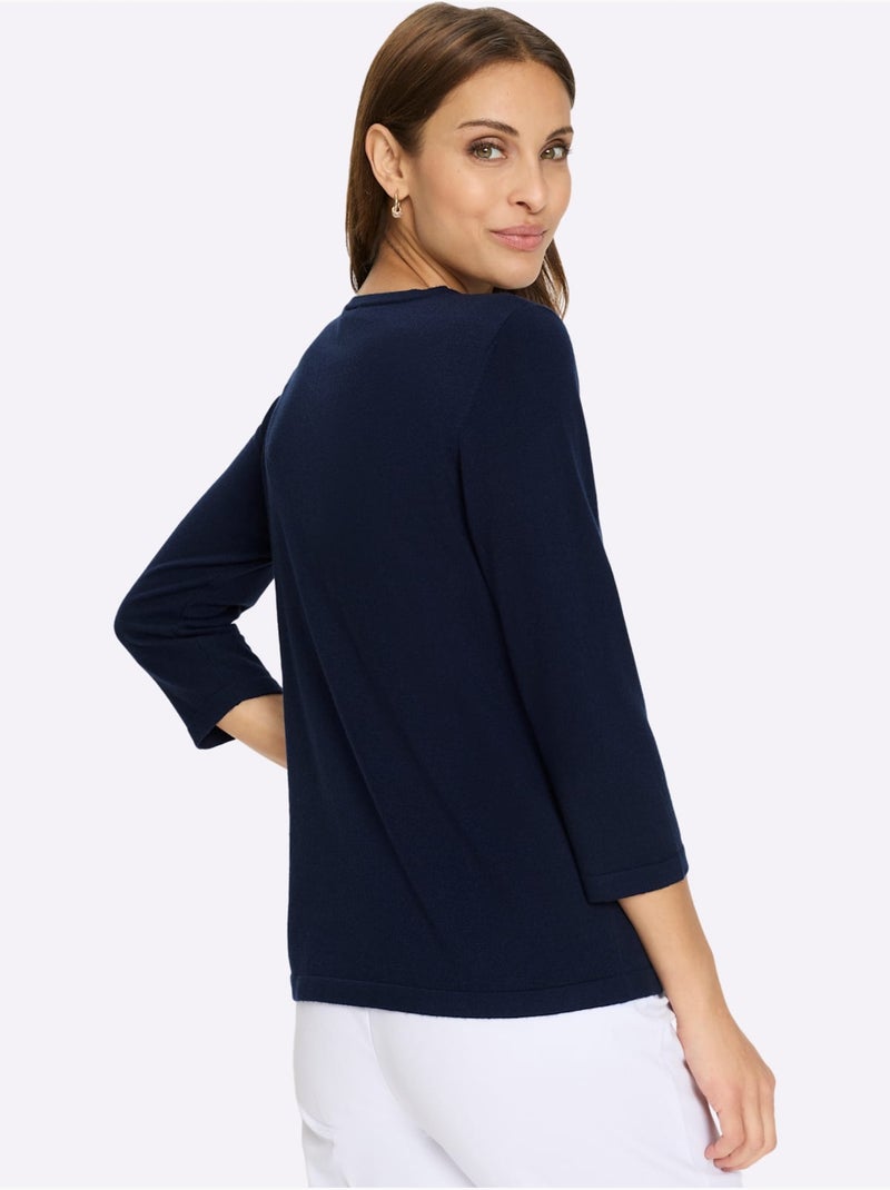 Pull 50% Viscose - Taille Standard - Witt Bleu marine - Kiabi