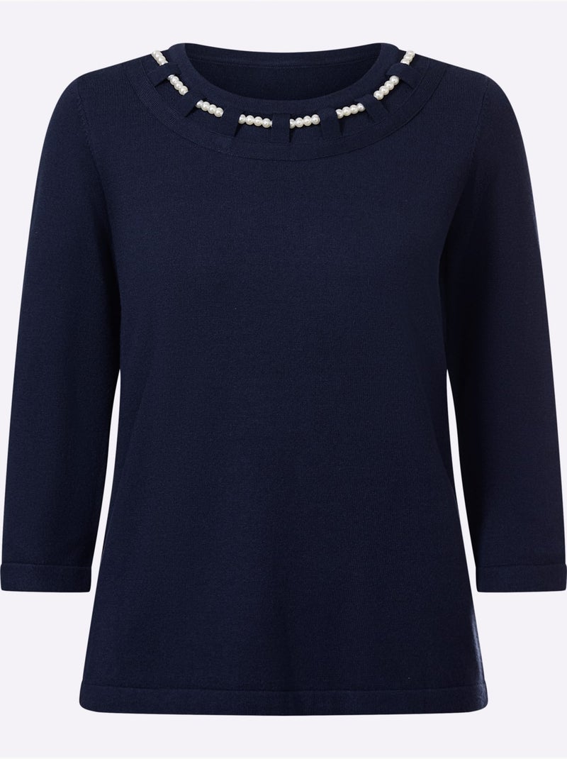 Pull 50% Viscose - Taille Standard - Witt Bleu marine - Kiabi
