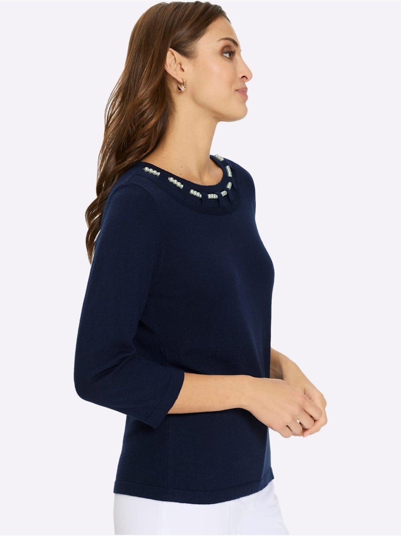 Pull 50% Viscose - Taille Standard - Witt Bleu marine - Kiabi