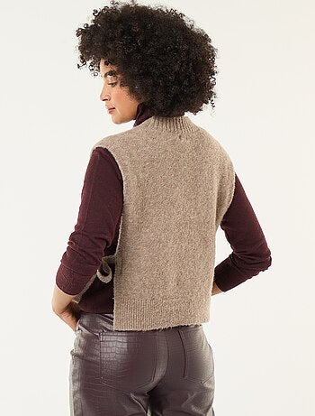 Pull à bouclettes sans manches à nouer