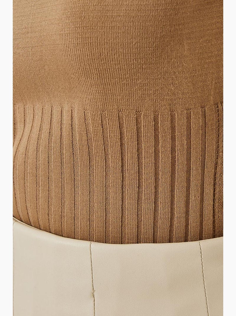 Pull à boutons latéraux lucci Camel - Kiabi
