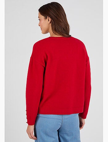 Pull à boutons uni ou imprimé animalier - Damart