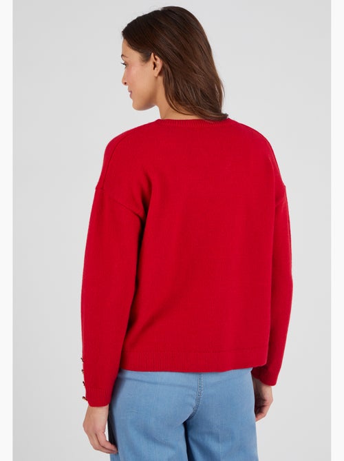 Pull à boutons uni ou imprimé animalier - Damart - Kiabi