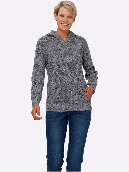 Pull à capuche aspect côtelé mode - taille standard - moda vilona - Kiabi Pull à capuche aspect côtelé mode - taille standard - moda vilona - Kiabi