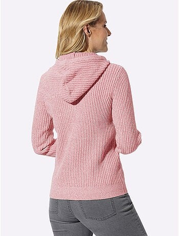 Pull à capuche aspect côtelé mode - taille standard - moda vilona