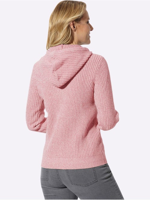 Pull à capuche aspect côtelé mode - taille standard - moda vilona - Kiabi