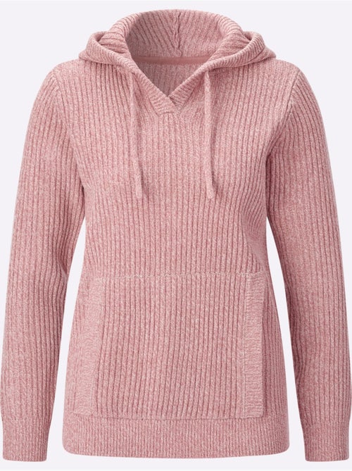 Pull à capuche aspect côtelé mode - taille standard - moda vilona - Kiabi