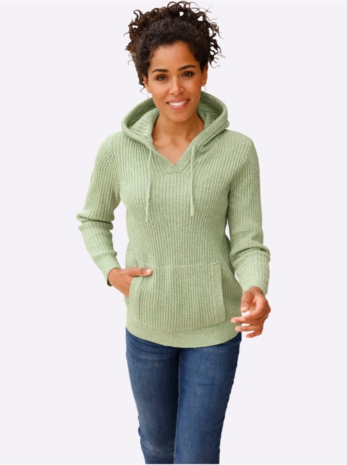 Pull à capuche aspect côtelé mode - taille standard - moda vilona - Kiabi Pull à capuche aspect côtelé mode - taille standard - moda vilona - Kiabi