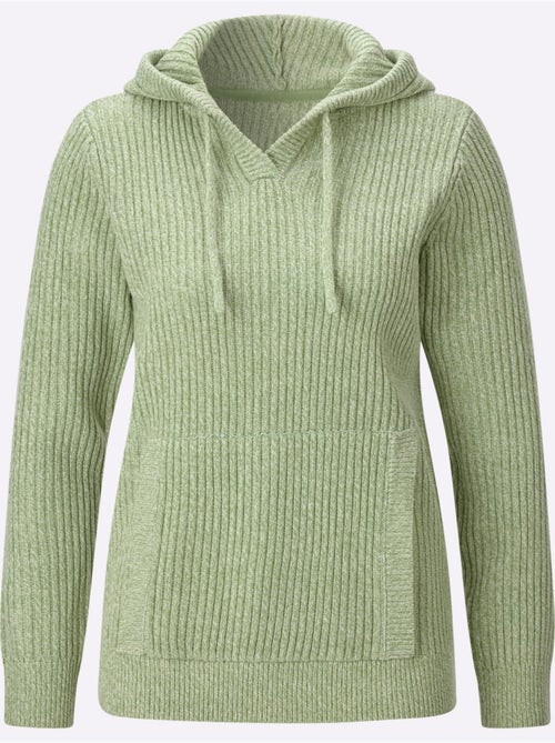 Pull à capuche aspect côtelé mode - taille standard - moda vilona - Kiabi Pull à capuche aspect côtelé mode - taille standard - moda vilona - Kiabi