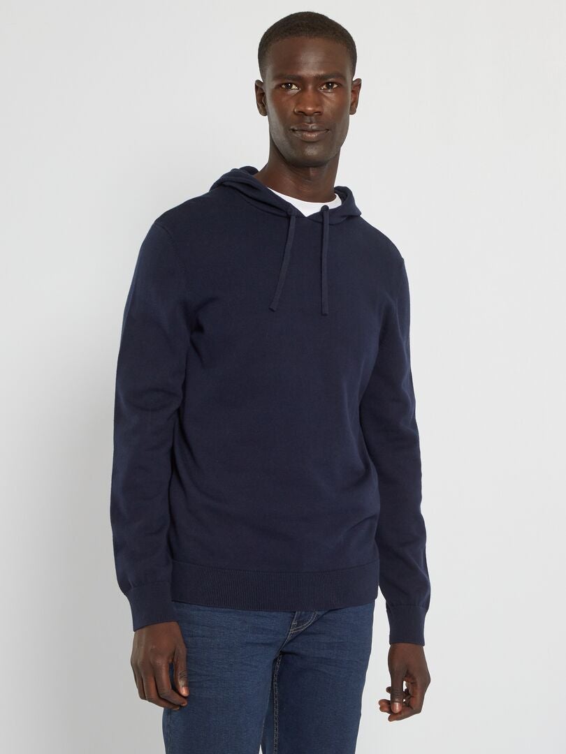 Feuer1 Pull à Capuche Bleu Marine 112 D'appel D'urgence Pompier Avec