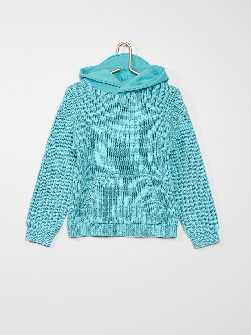 Pull à capuche bleu - Kiabi