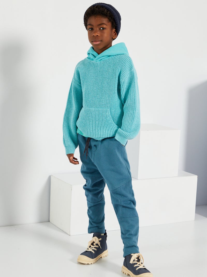Pull à capuche bleu - Kiabi