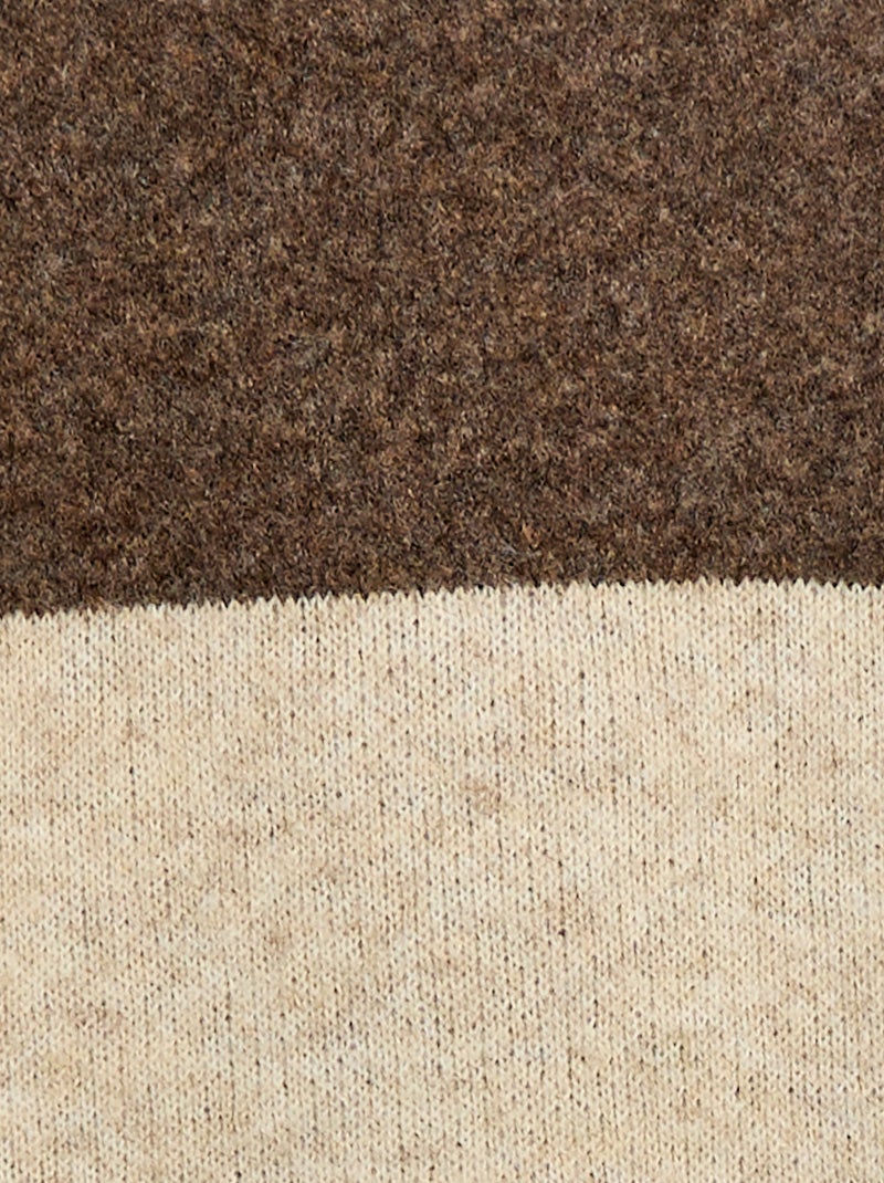 Pull à capuche color bloc Marron - Kiabi