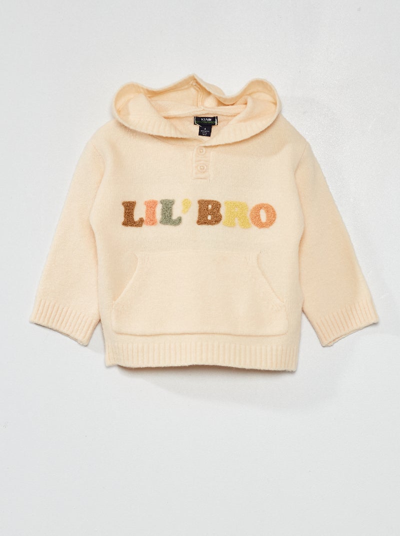 Pull à capuche Ecru - Kiabi