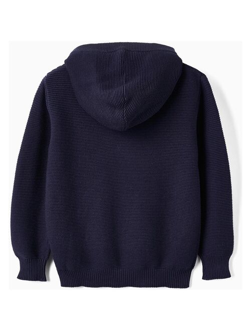 NEXT Cardigan En Maille à Capuche Bébé - Bleu Marine, 1 Mois